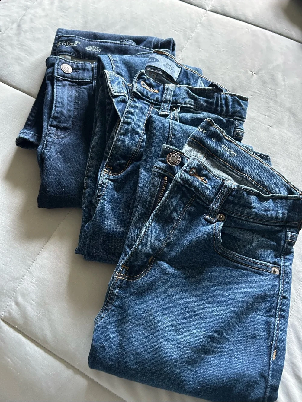 Boys Size 12. Dark Blue Denim Jeans Trio